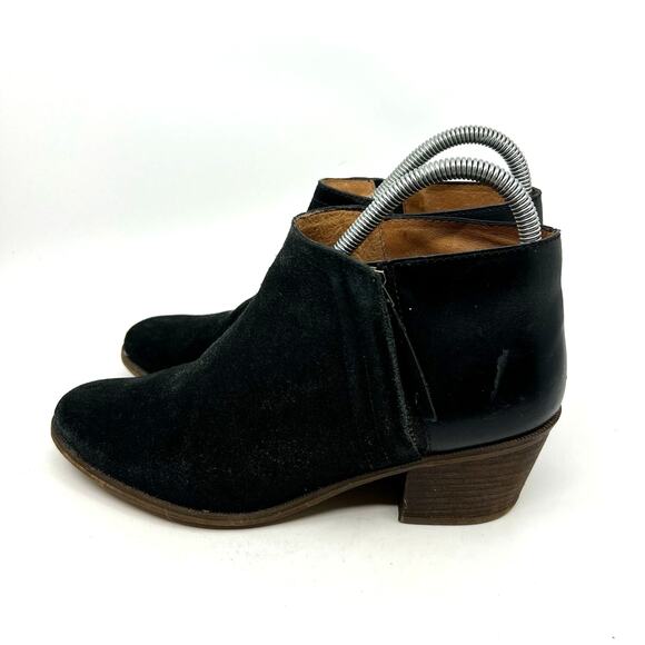 Madewell Black Suede and Leather Ankle Boots Women's 7.5 US - Picture 2 of 9